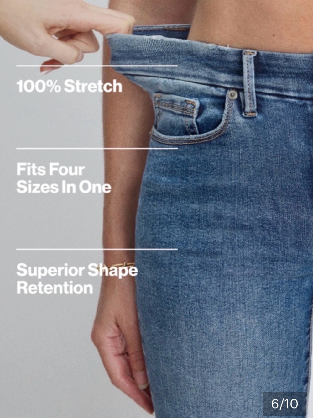 NWT Good American Dark Blue High Waisted Always Fit Good Leg Jeans Size 6-12 - Picture 4 of 14